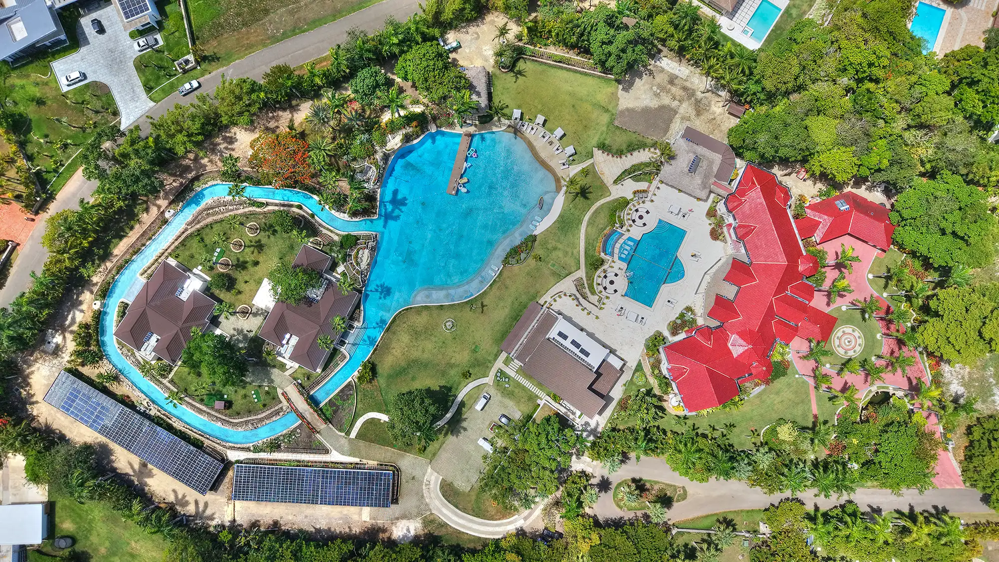 Aerial view of Lionsgate estate